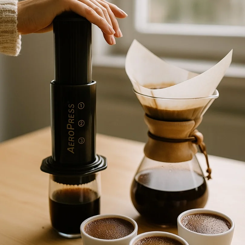 aeropress, chemex, cupping